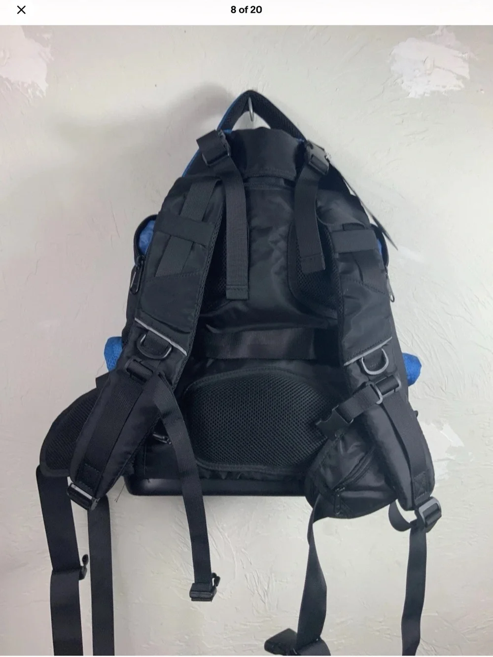 RoccoPet Pet Carrier Backpack Blue Black Hiking Travel Dog Cat Bag NWT Goggles⁠